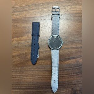Gray and Blue Watch with Extra Strap